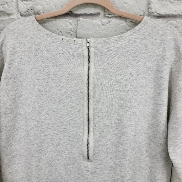 J Crew Sweatshirt Tunic Gray Back Zip Small - Picture 7 of 12